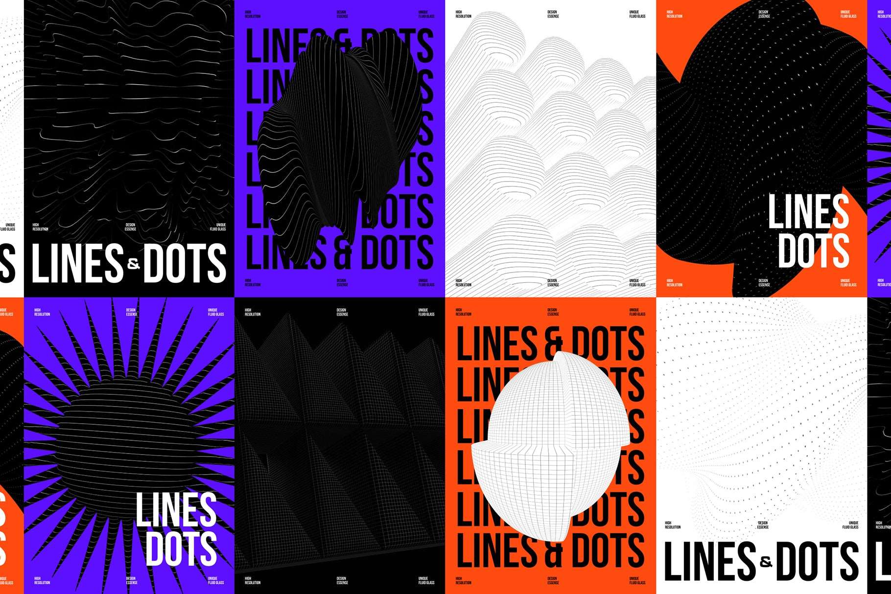 390+ Lines & Dots 3D Shapes
