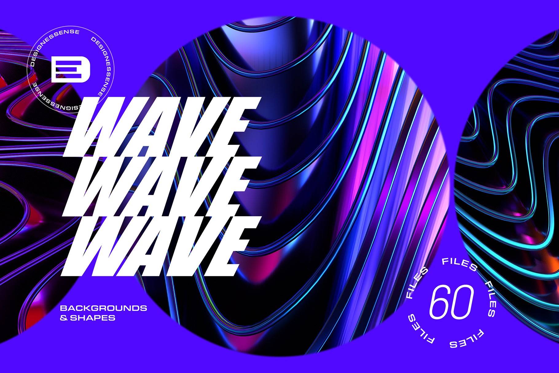 Glossy Waves Backgrounds & Shapes