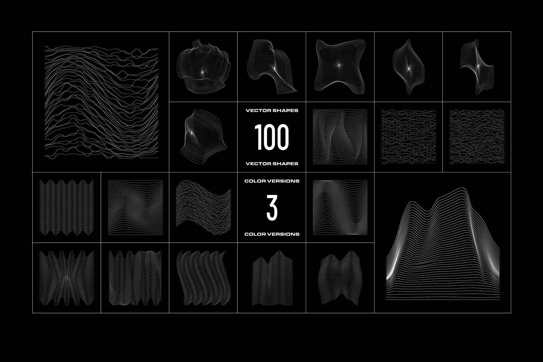 Wave Lines - 100 Vector Shapes