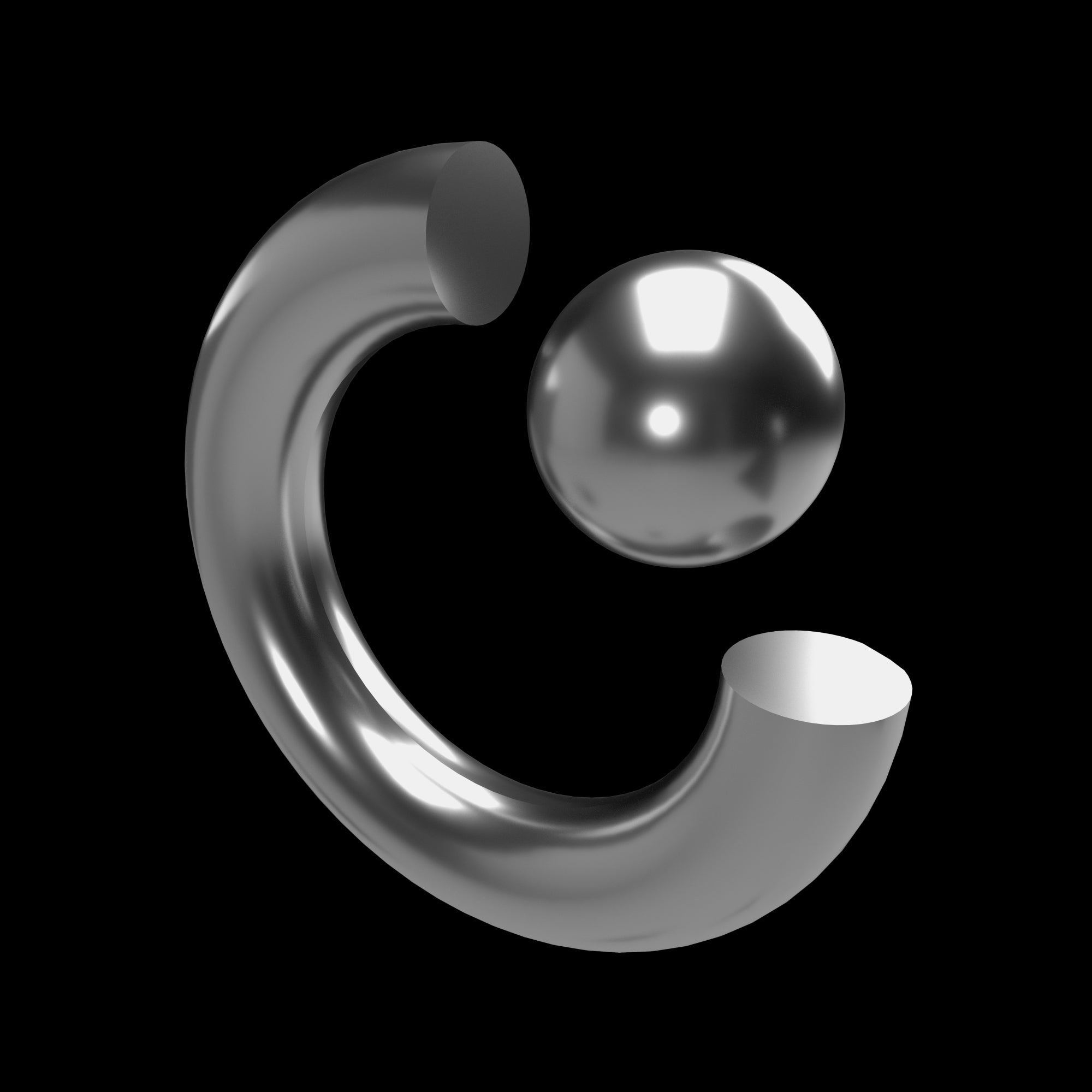 Free Geometry Chrome 3D Shape