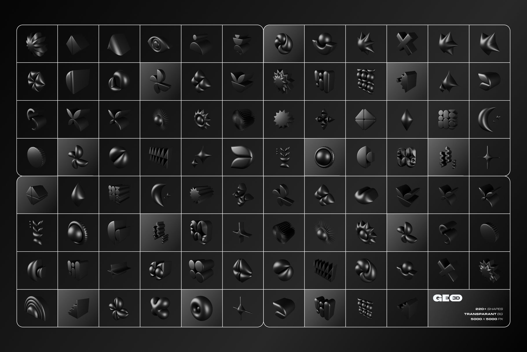 3D Dark Geometric Shapes