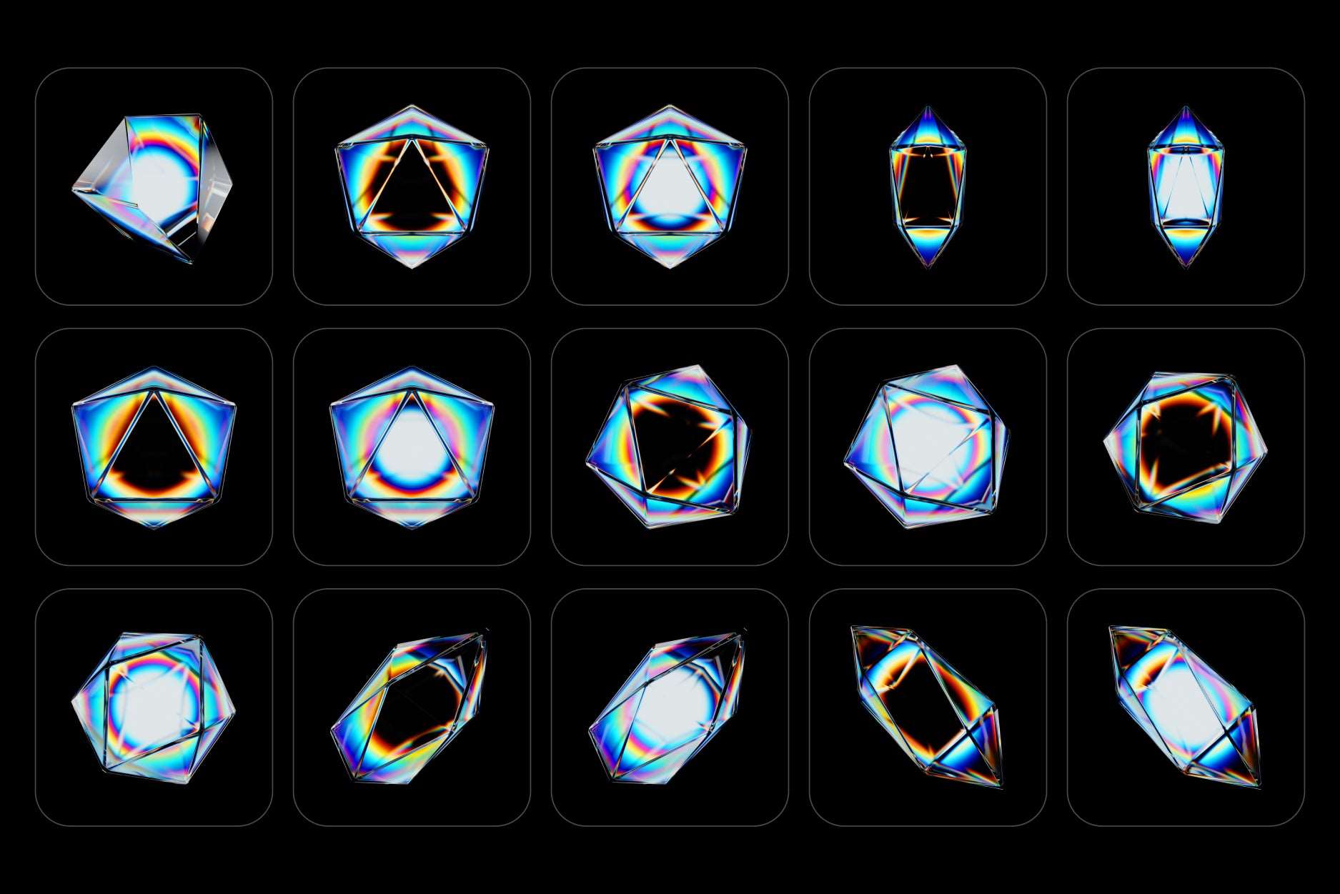 Prism Glass 3D Shapes