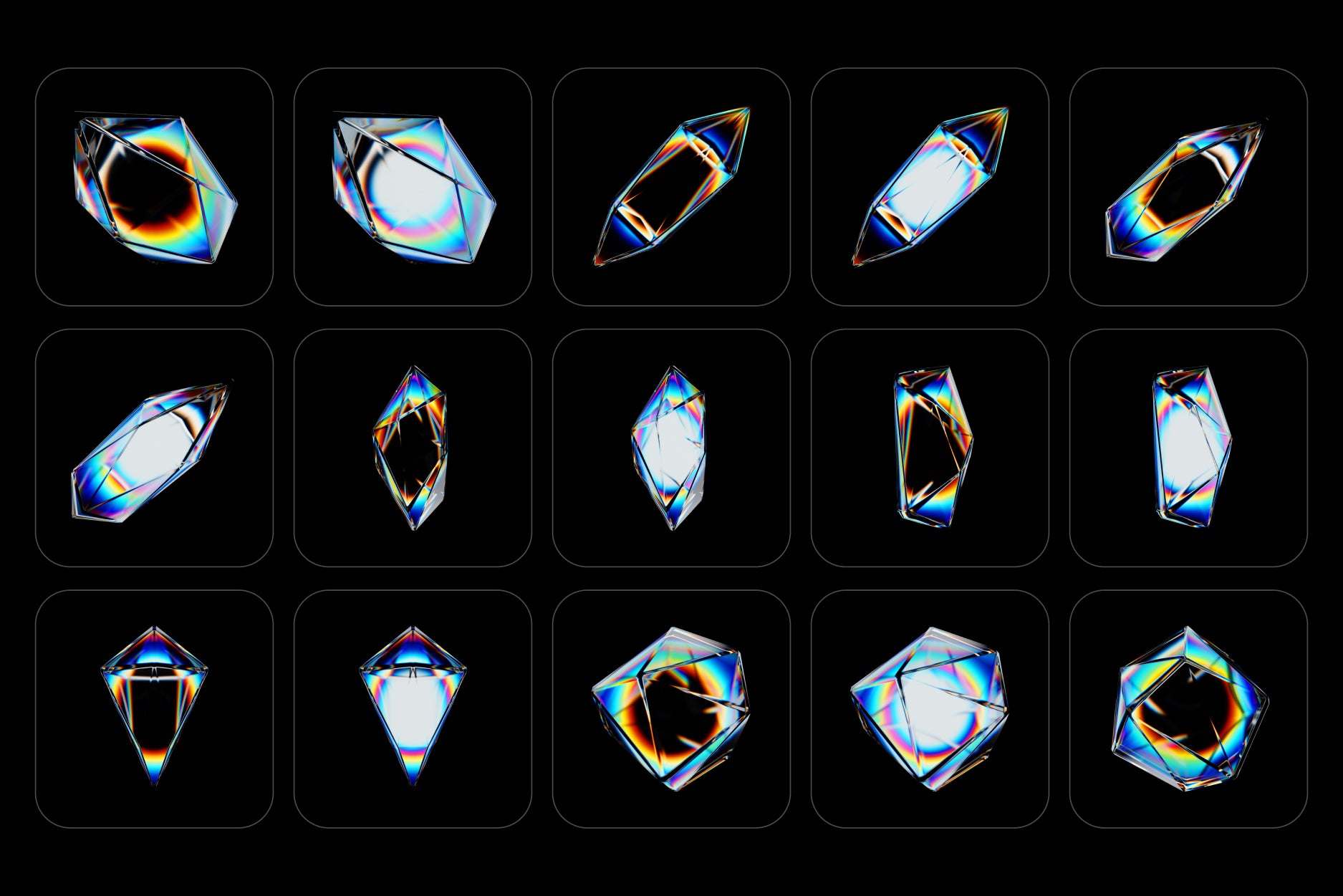 Prism Glass 3D Shapes