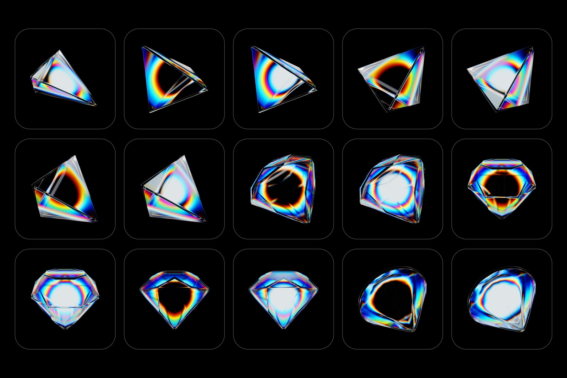 Prism Glass 3D Shapes