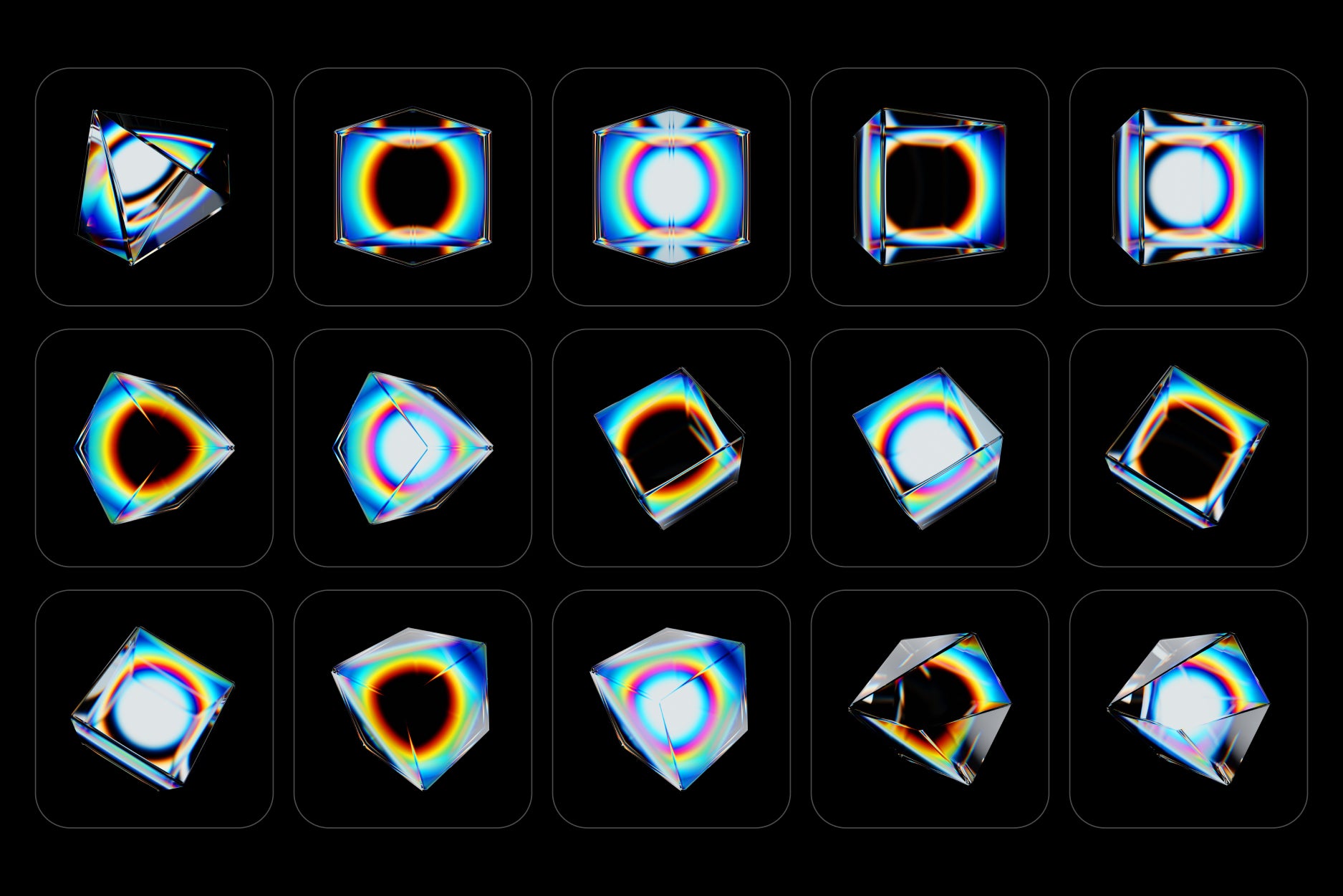 Prism Glass 3D Shapes