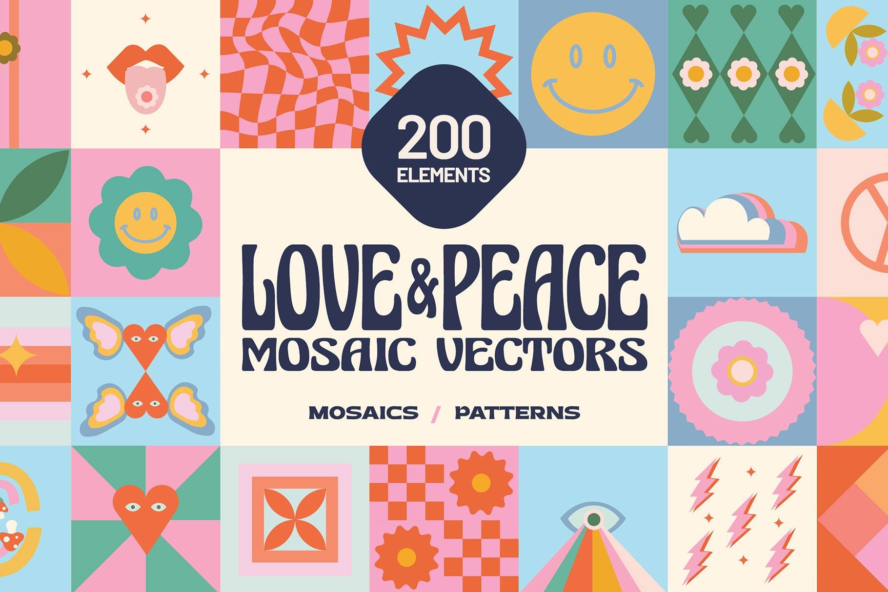 200 Vector Mosaics & Patterns