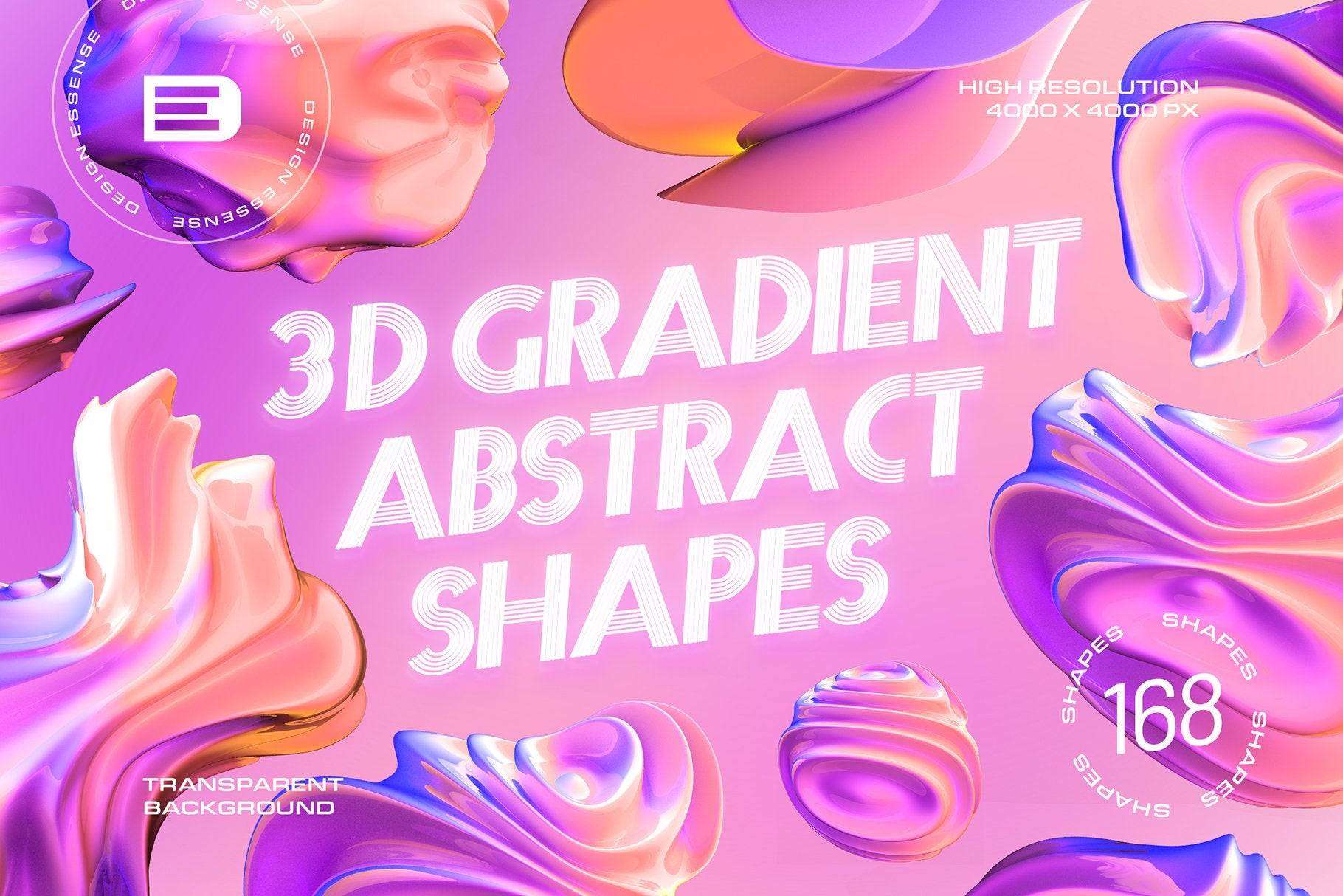 3D Gradient Abstract Shapes