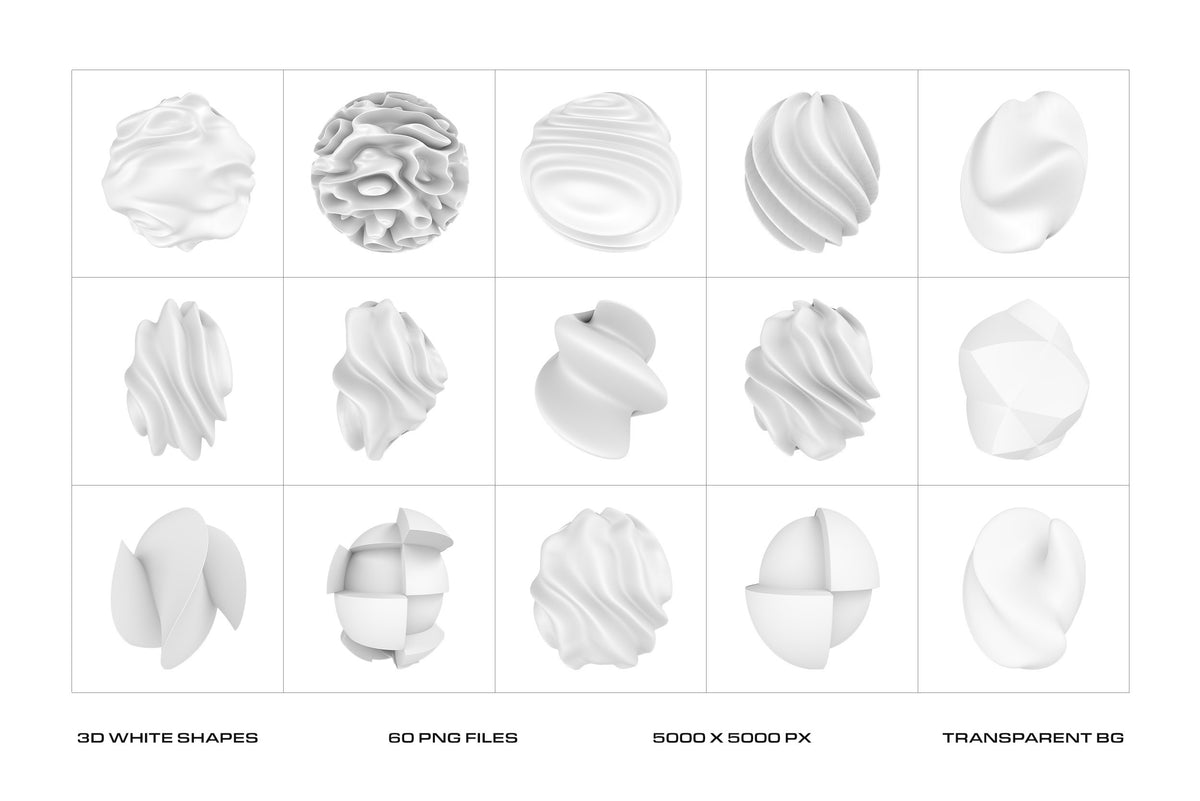 Whrite Shape Modern 3D White Shapes Collection