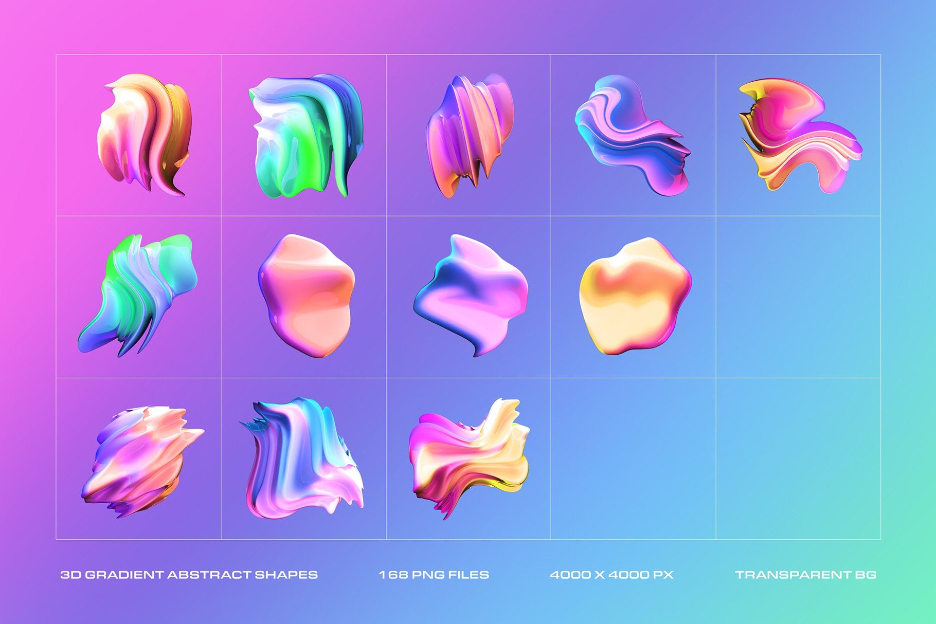 3D Gradient Abstract Shapes