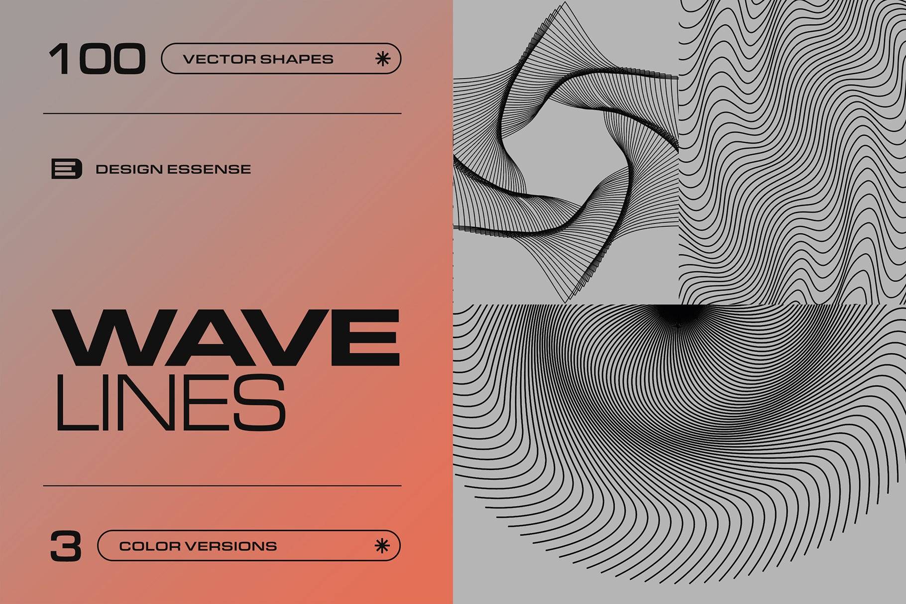 Wave Lines - 100 Vector Shapes