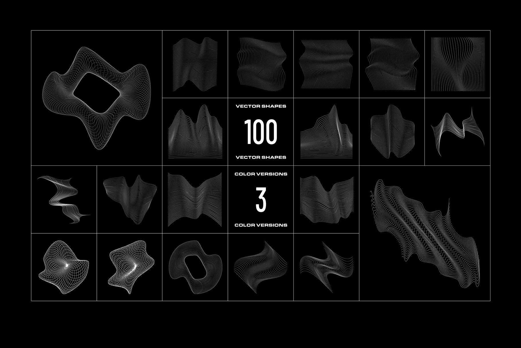 Wave Lines - 100 Vector Shapes