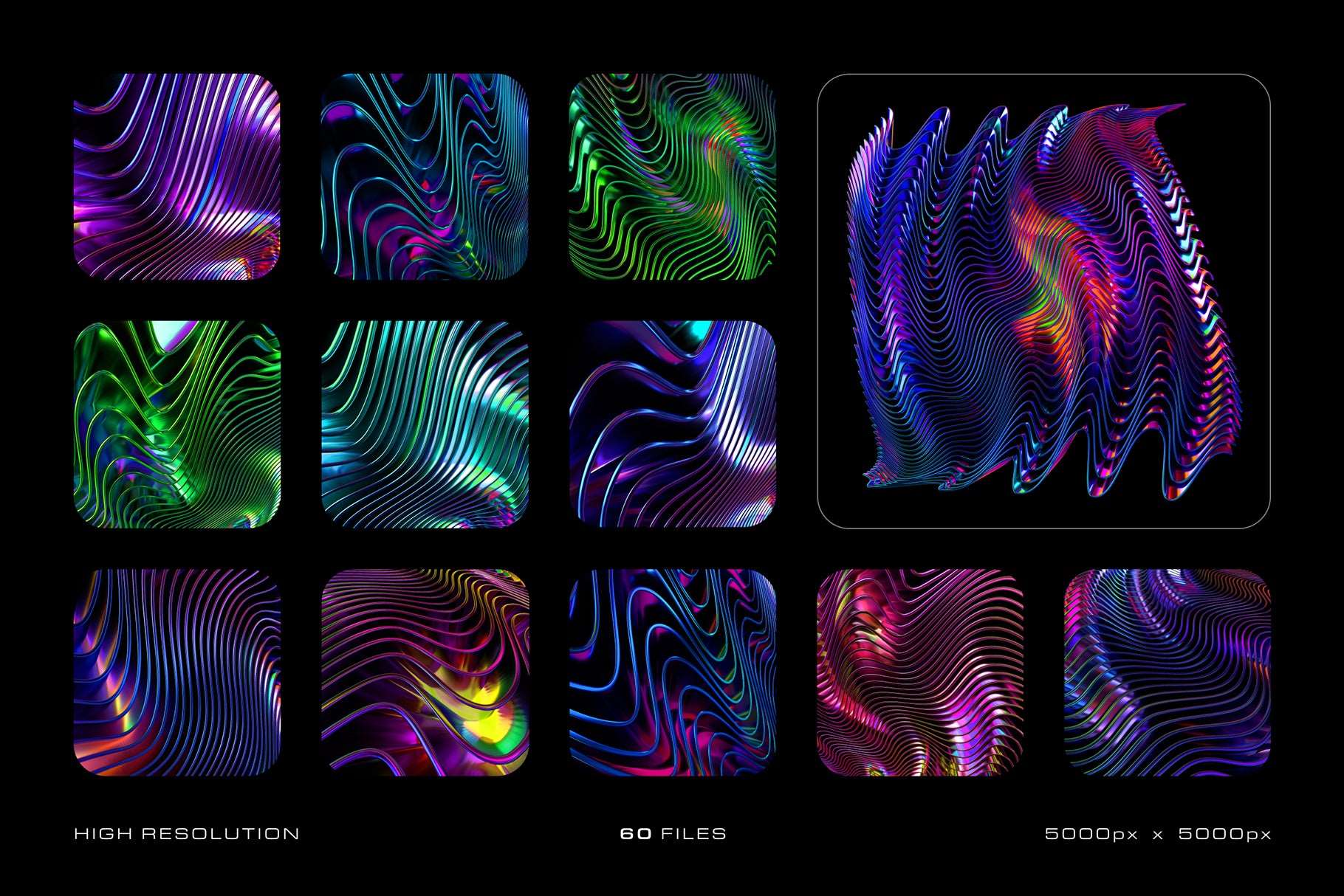 Glossy Waves Backgrounds & Shapes