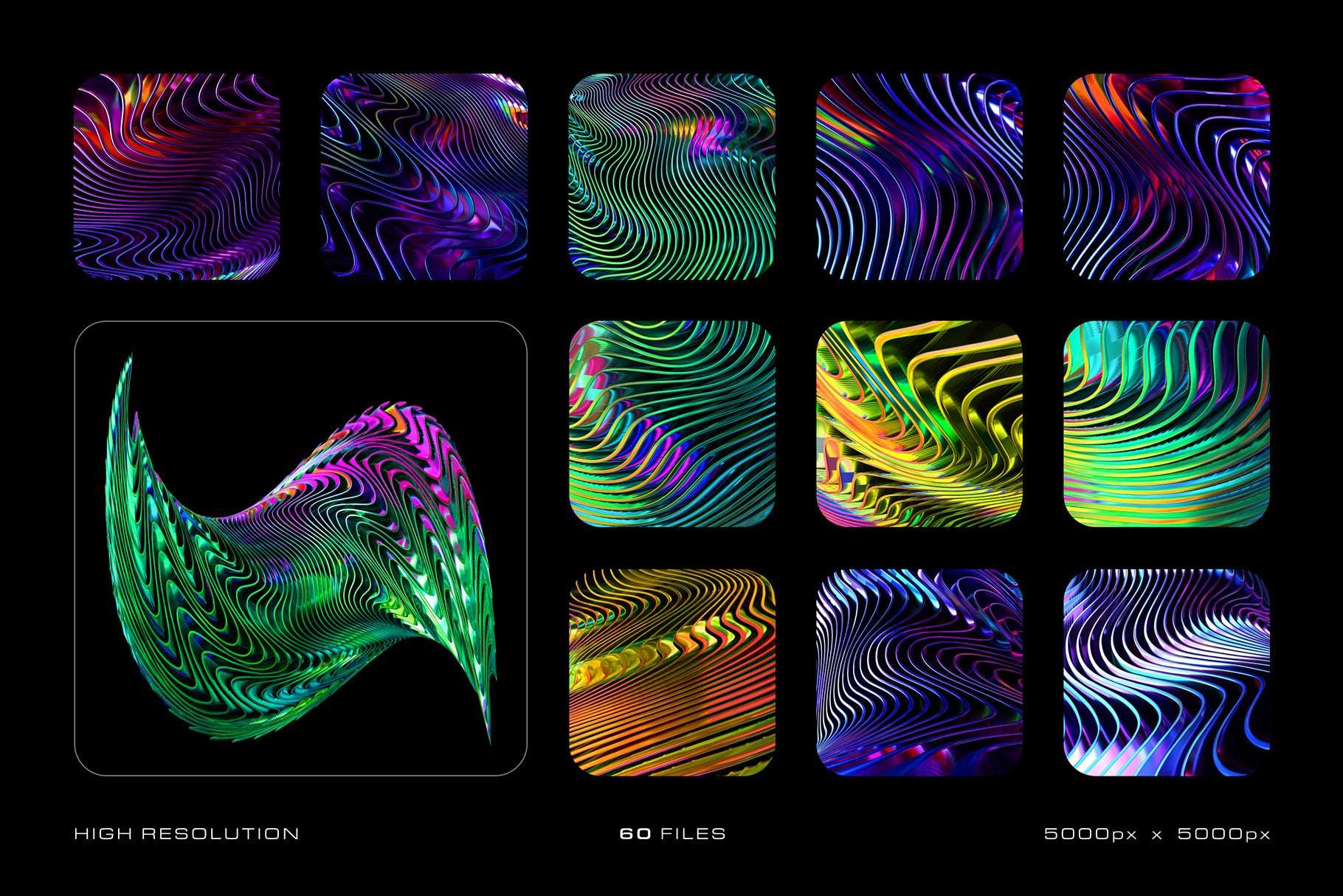 Glossy Waves Backgrounds & Shapes