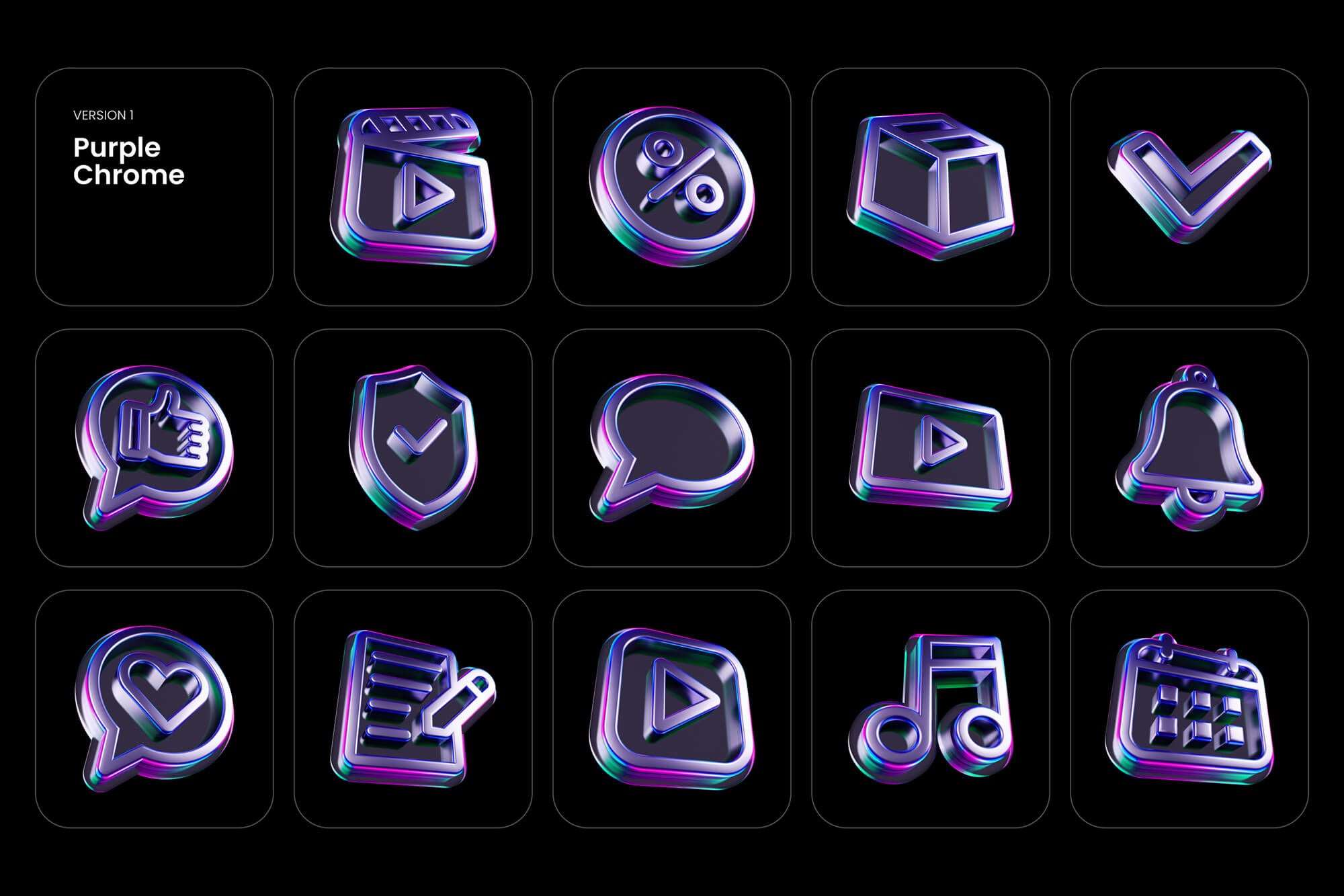 3D Glossy Icons