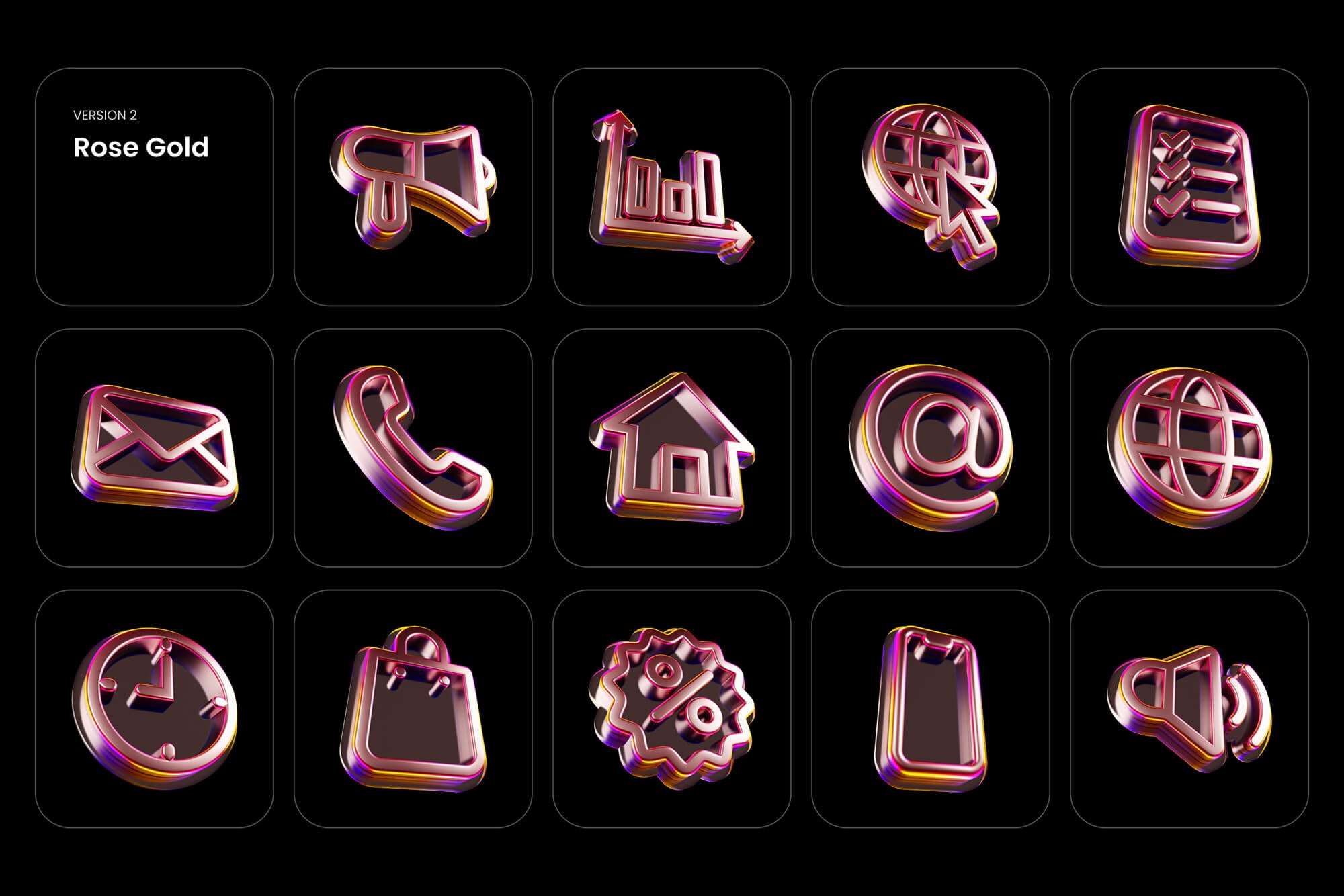 3D Glossy Icons