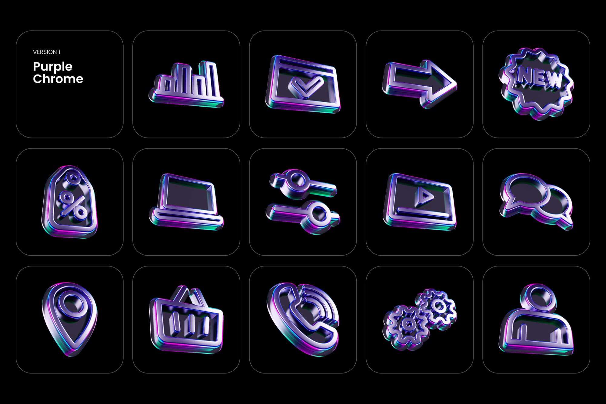 3D Glossy Icons