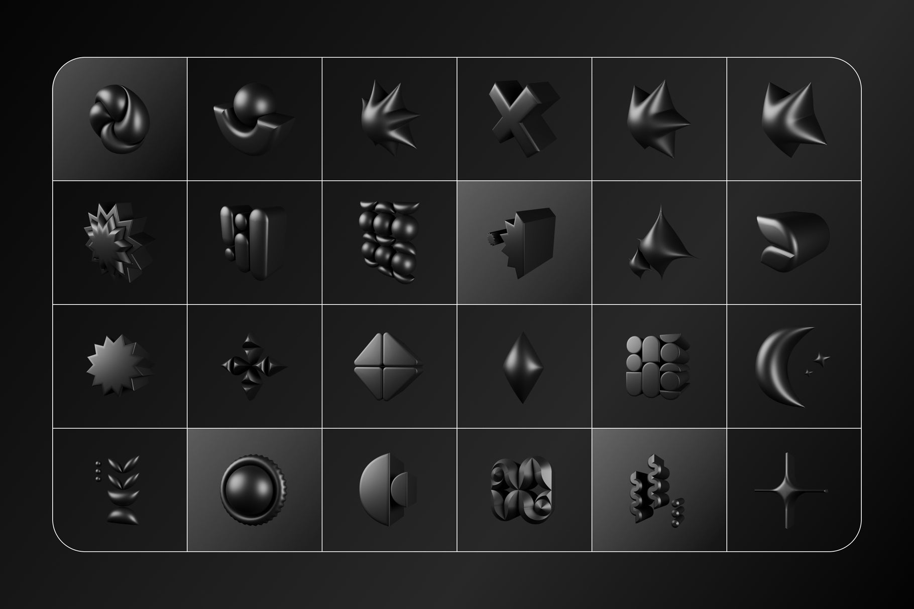 3D Dark Geometric Shapes