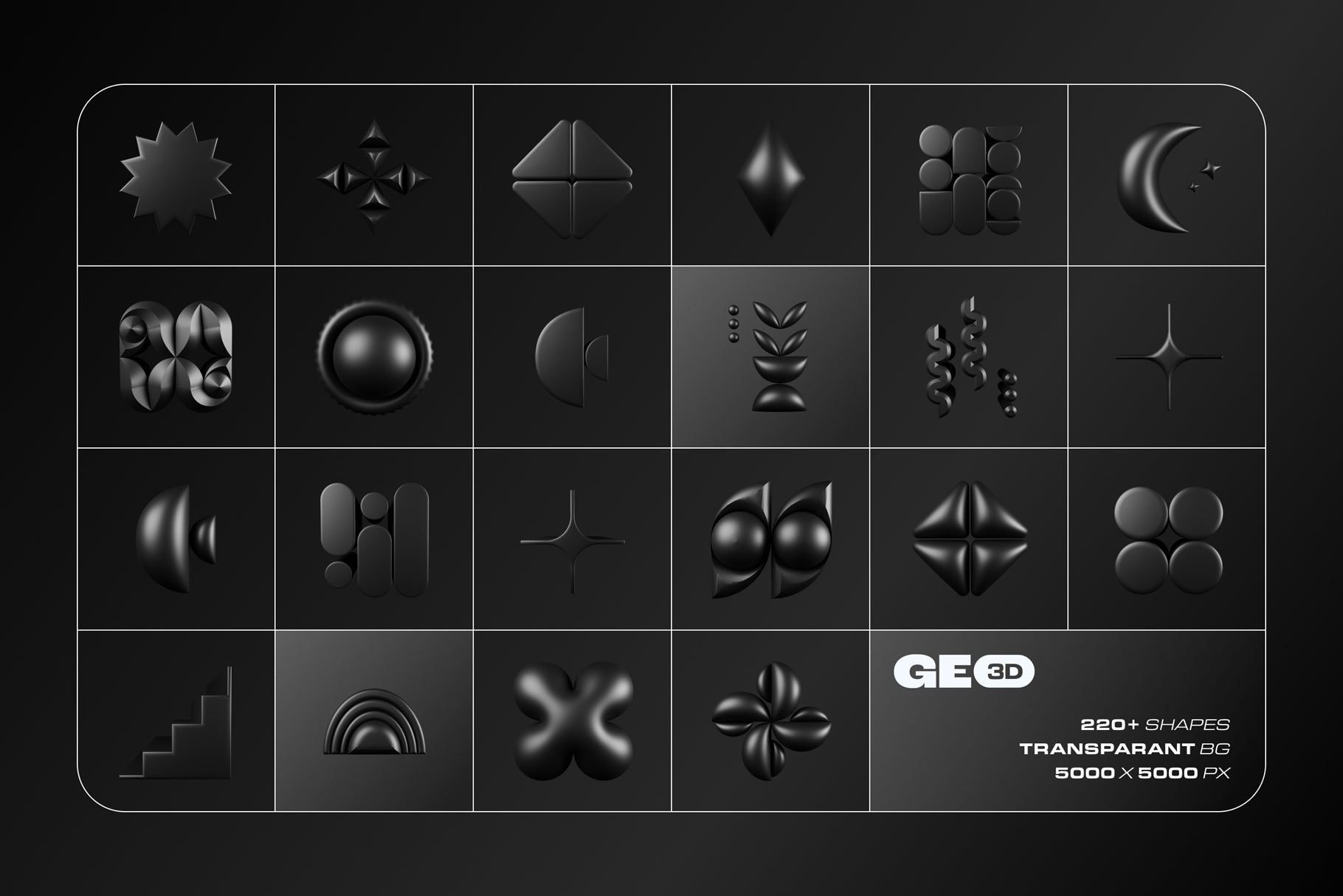 3D Dark Geometric Shapes